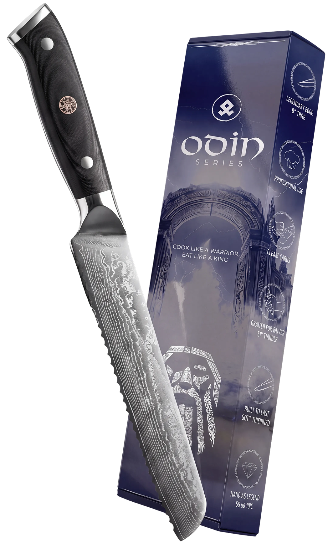 ODIN Series knife with its box